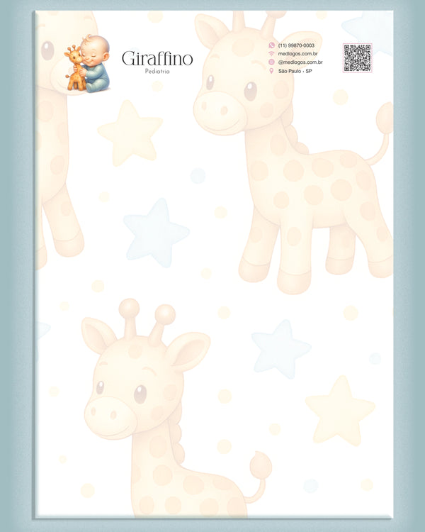 Papel timbrado médico pediatria A4 - impressão premium.