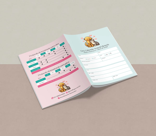 Cartão de vacina pet passaporte