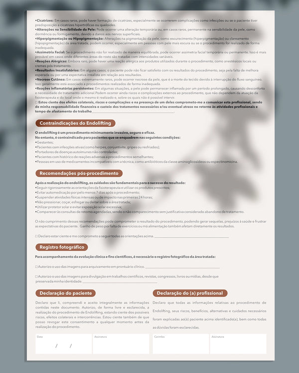 Termo de consentimento para endolifting / endolaser