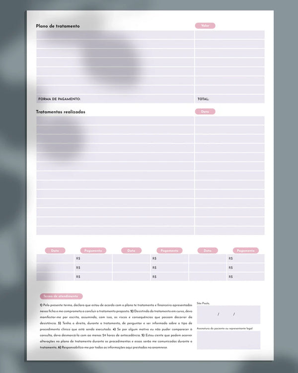 Anamnese de carboxiterapia 