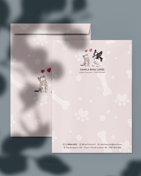 Envelope saco para exames veterinários