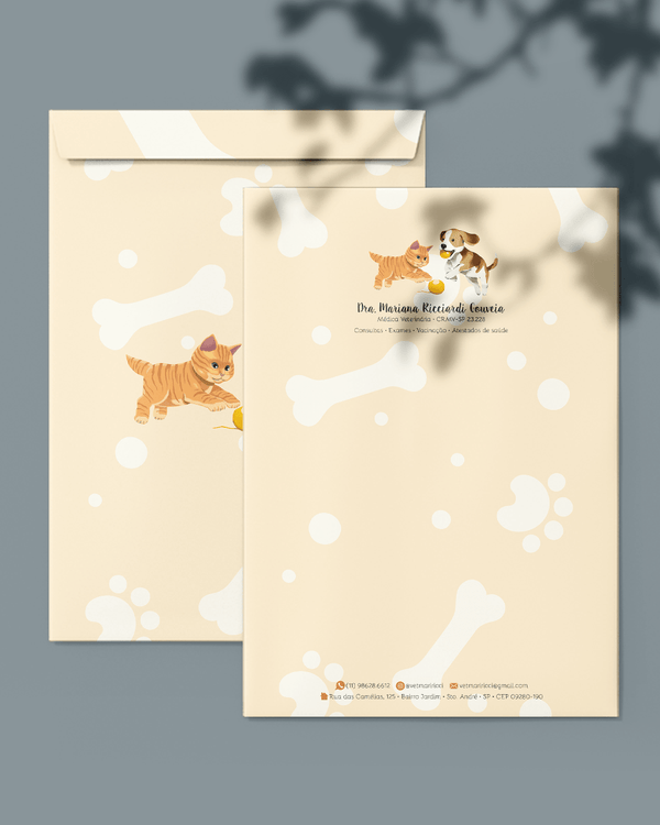 Envelope saco para exames veterinários