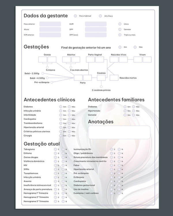Cartão pré-natal personalizado. Impressão e design. Gráfica médica especializada.