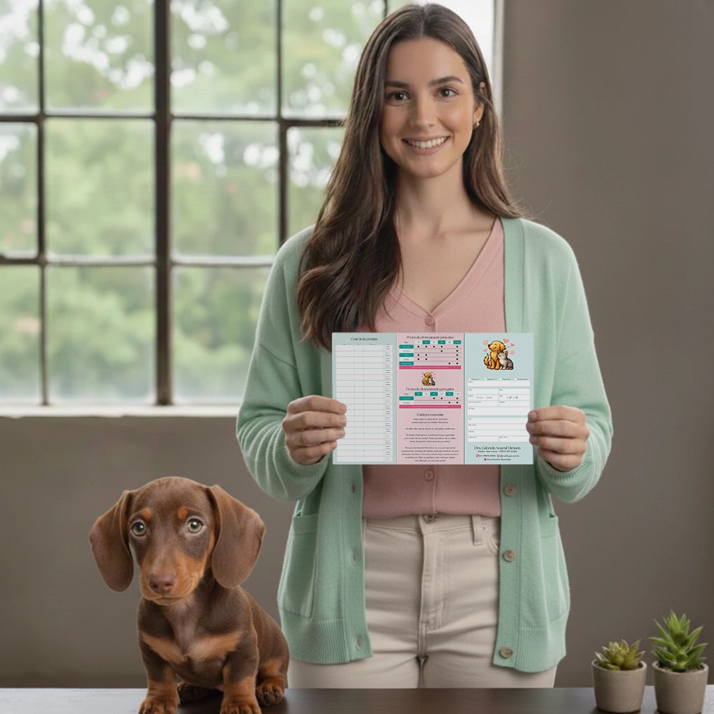 Gráfica com carteira de vacina personalizada para veterinários