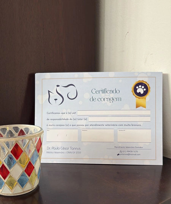 Certificado de coragem pet para clínicas e consultórios veterinários