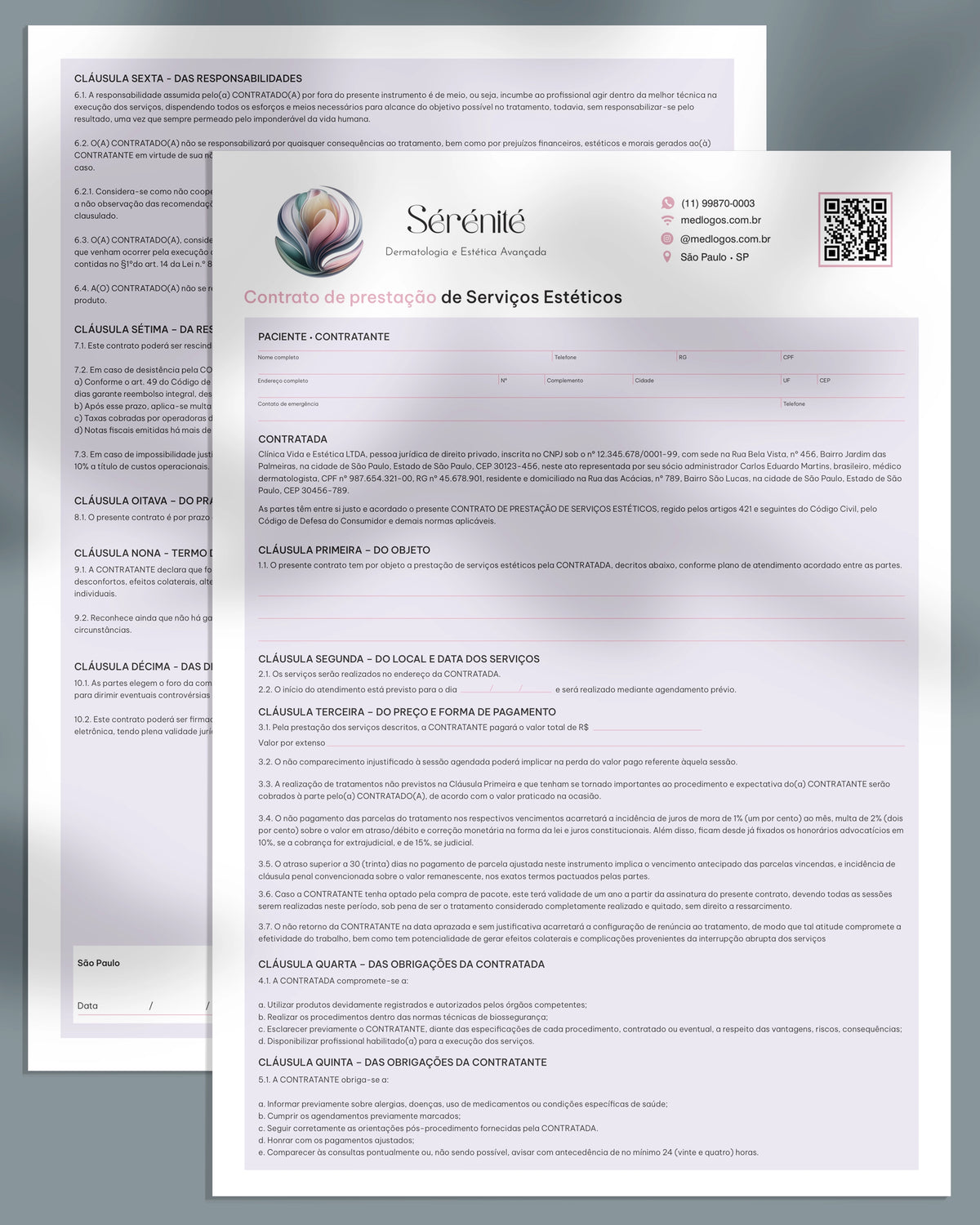 Contrato completo para estética avançada