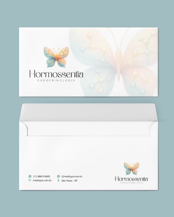 Envelope ofício para exames endocrinologia - impressão premium e layout funcional.