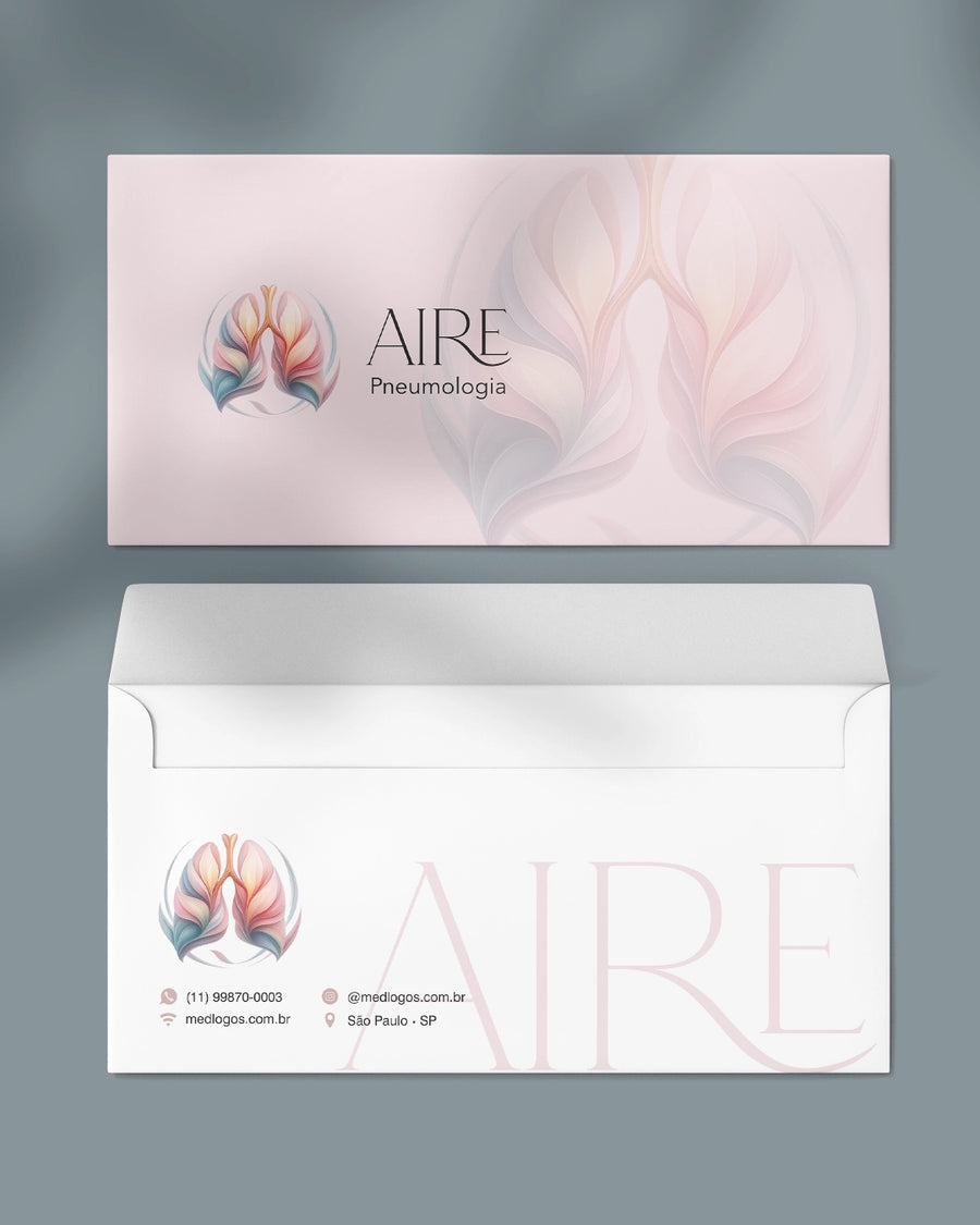 Envelope ofício para exames pneumologia, impressão premium.