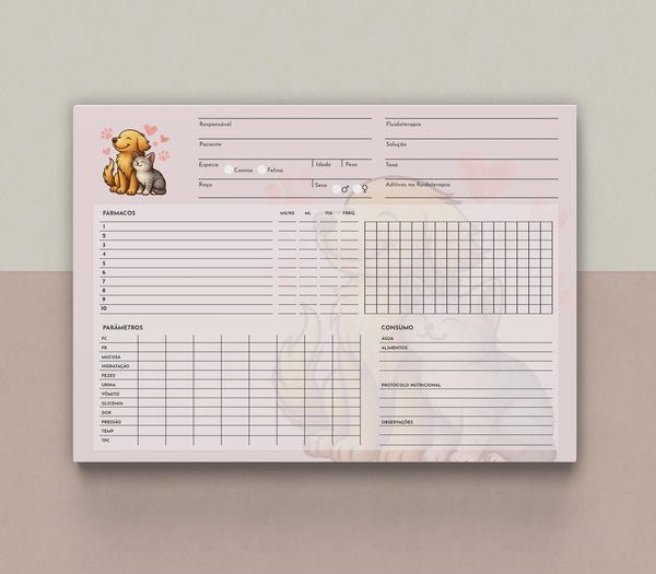 Ficha de internação veterinária