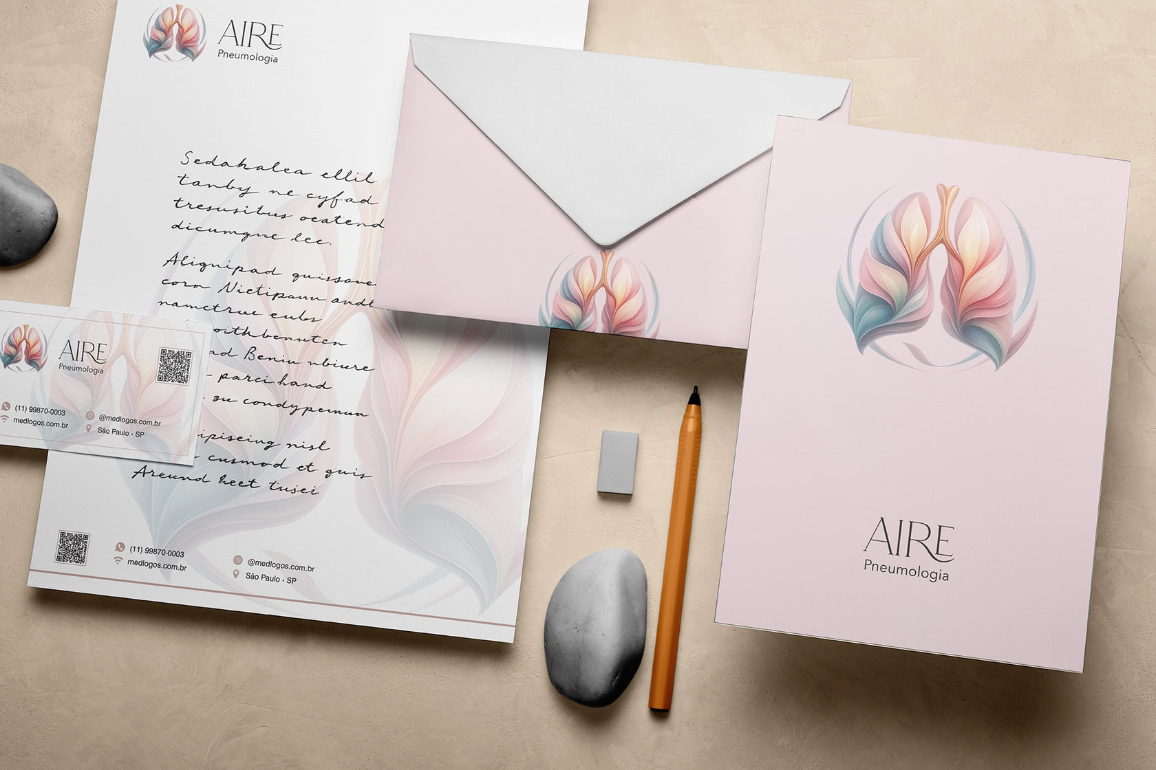 Gráfica médica especializada e design para médicos. Papelaria e criação de logotipos.