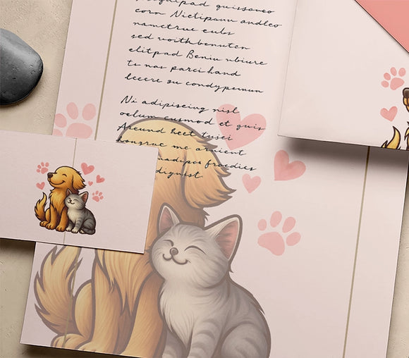 Kit de papelaria veterinária. Carteiras de vacina para veterinários e impressão gráfica completa com cartões, receituários, receituários especiais, anamnese e certificados de coragem.