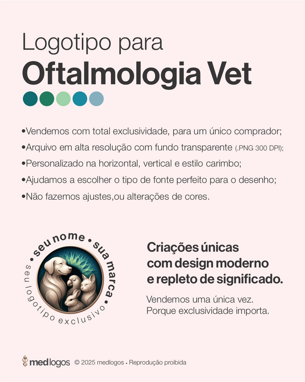 Logomarca exclusiva para oftalmologia veterinária. Criação de identidade visual veterinária Med Logos.