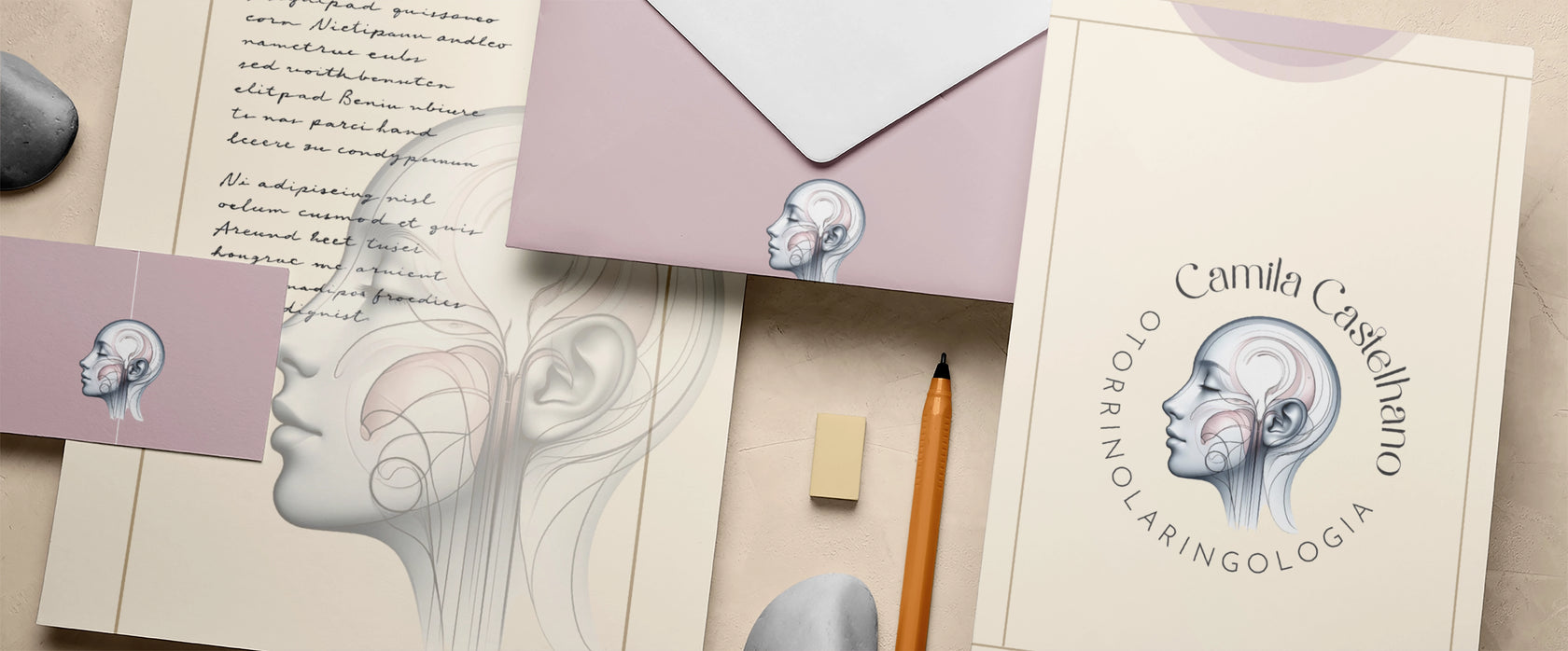 Logotipos exclusivos para otorrinolaringologistas com design moderno e elegante
