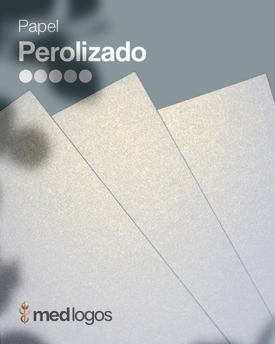 Folhas de papel perolizado com brilho sutil, opção de papel para impressos