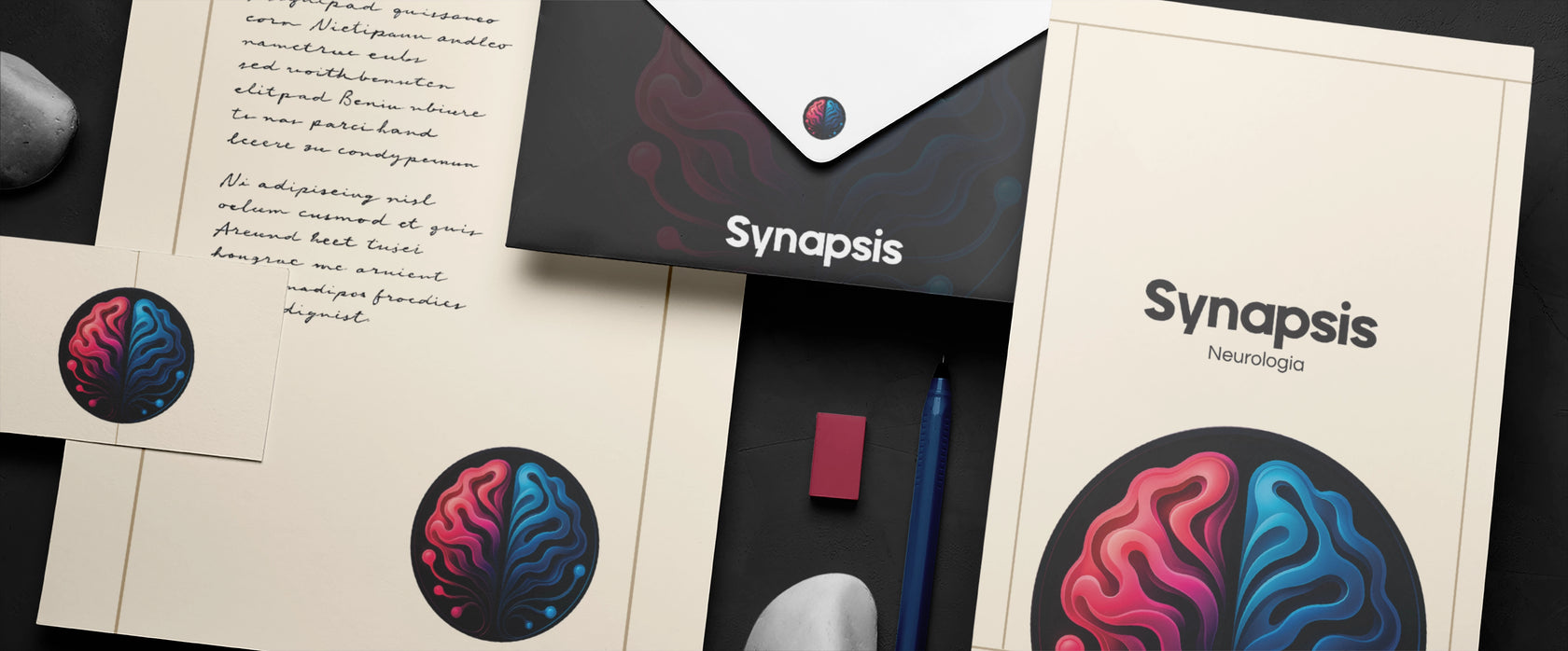 Papelaria médica para neurologia. Design e Impressão Premium.