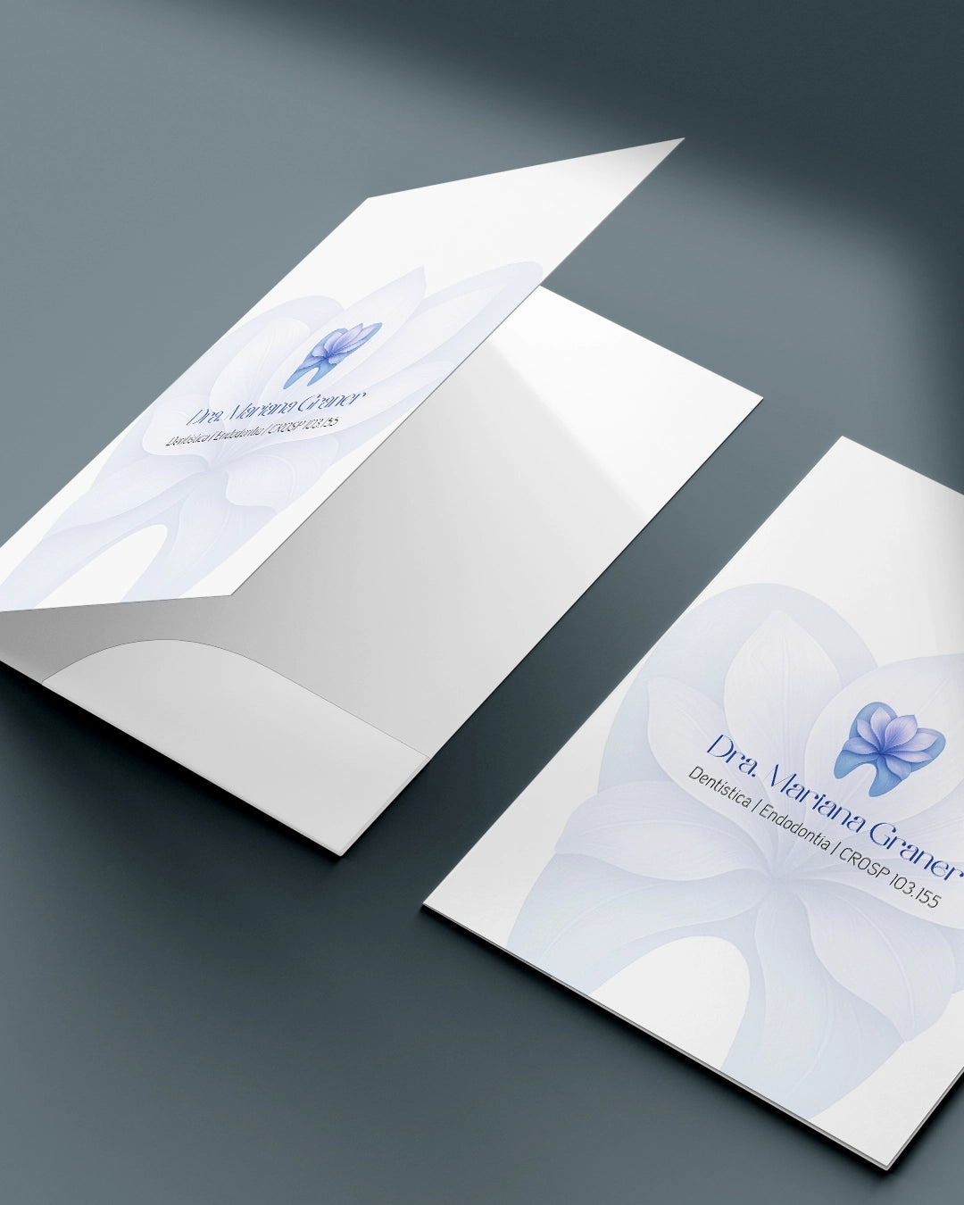 Pasta odontológica para dentistas, impressão premium e design funcional. Versão com bolsa.