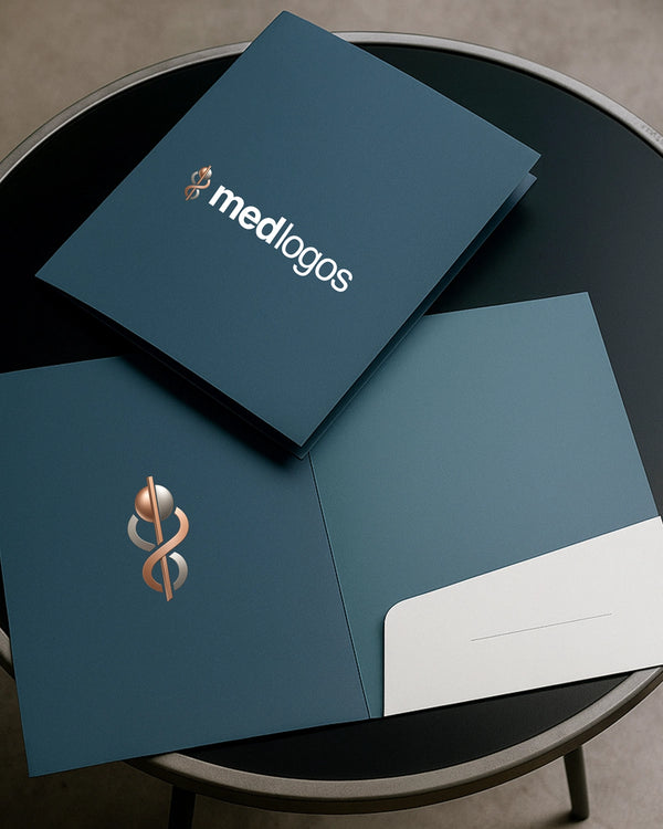 Pastas médicas em laminação fosca e acabamento premium. Gráfica especializada em papelaria para medicina.