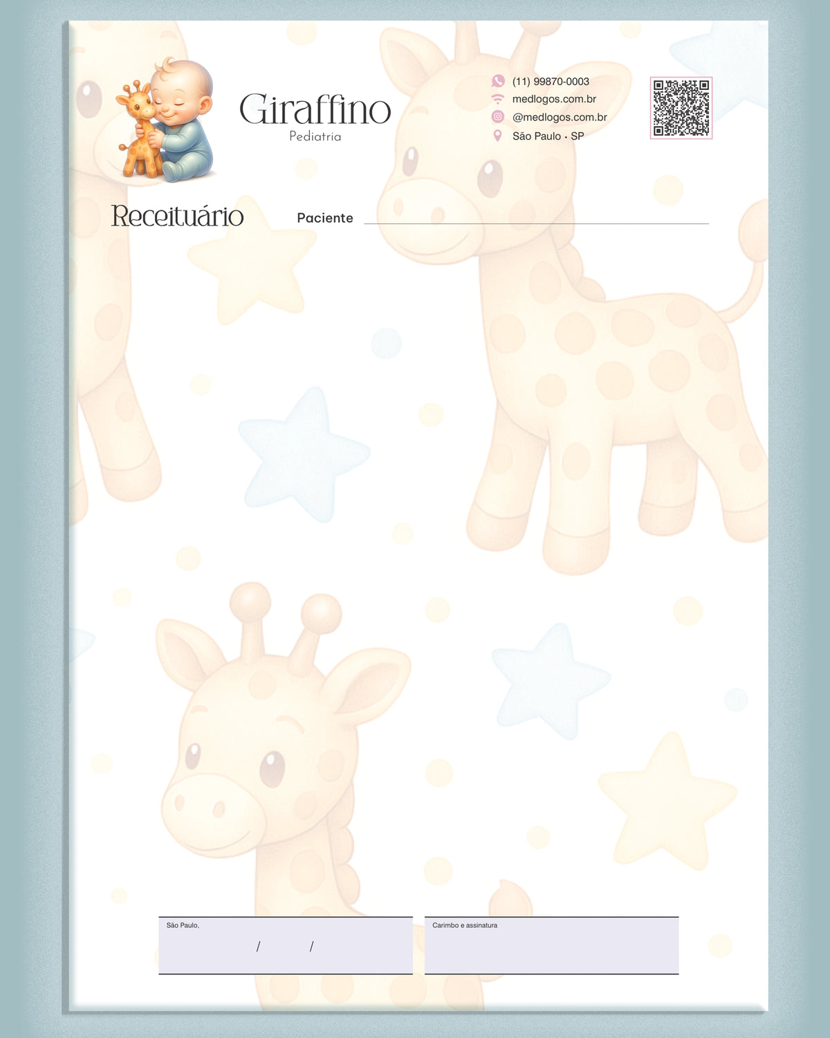 Receituário para impressora pediatria - impressão premium e layout funcional.