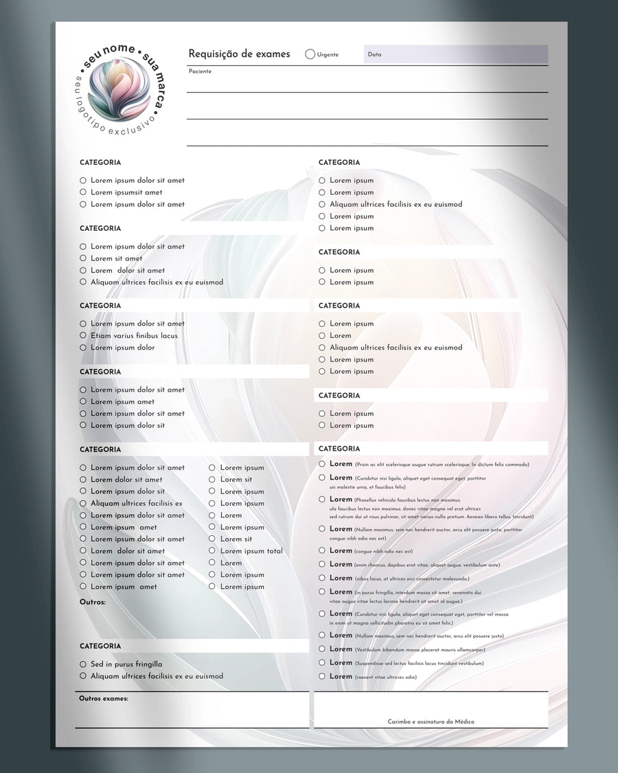 Solicitação de Exames Personalizada • Ginecologia e Obstetrícia