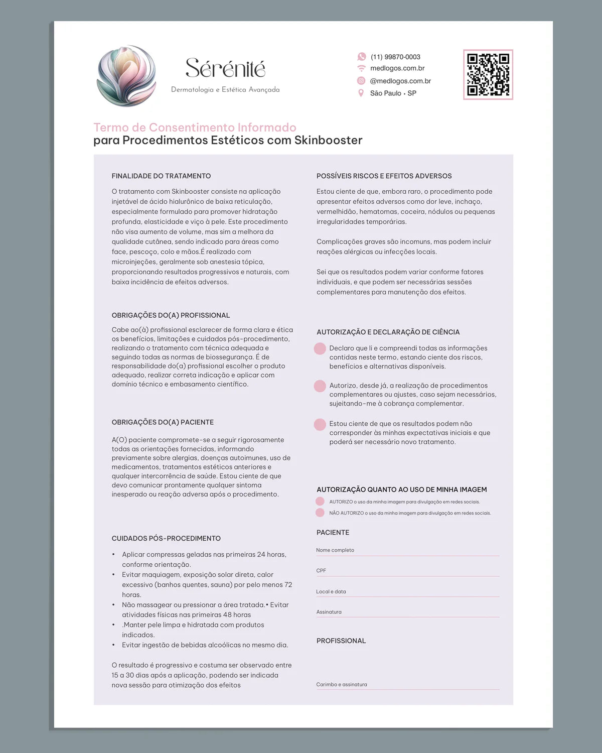 Termo de consentimento para microagulhamento